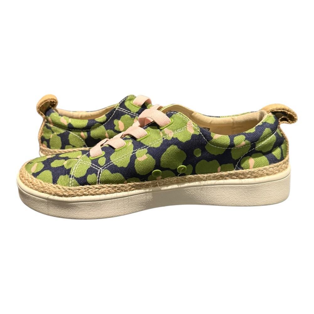 Spenco Malibu Women’s Size 8.5 D Canvas Slip On Orthotic Sneakers Green Pink - Picture 7 of 9